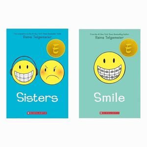 🩵Smile & Sisters: A Graphic Novel Paperback Book Bundle of 2